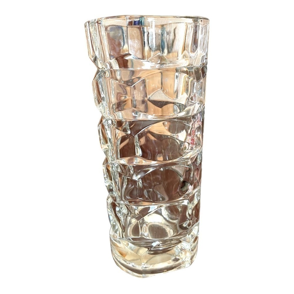 CRYSTAL glass vase, vintage, marked France, beautiful!